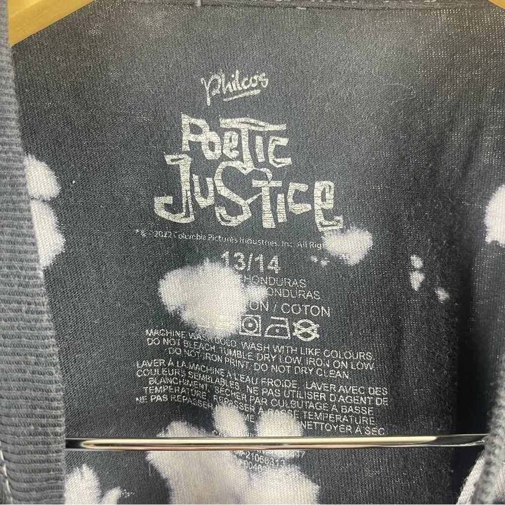 Philco's Poetic Justice Kids Size 10 12 Graphic Tee Bleach Dye Grunge Rap Philco